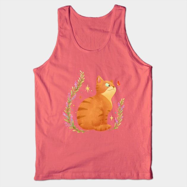 Cat And Summer Tank Top by Didier97